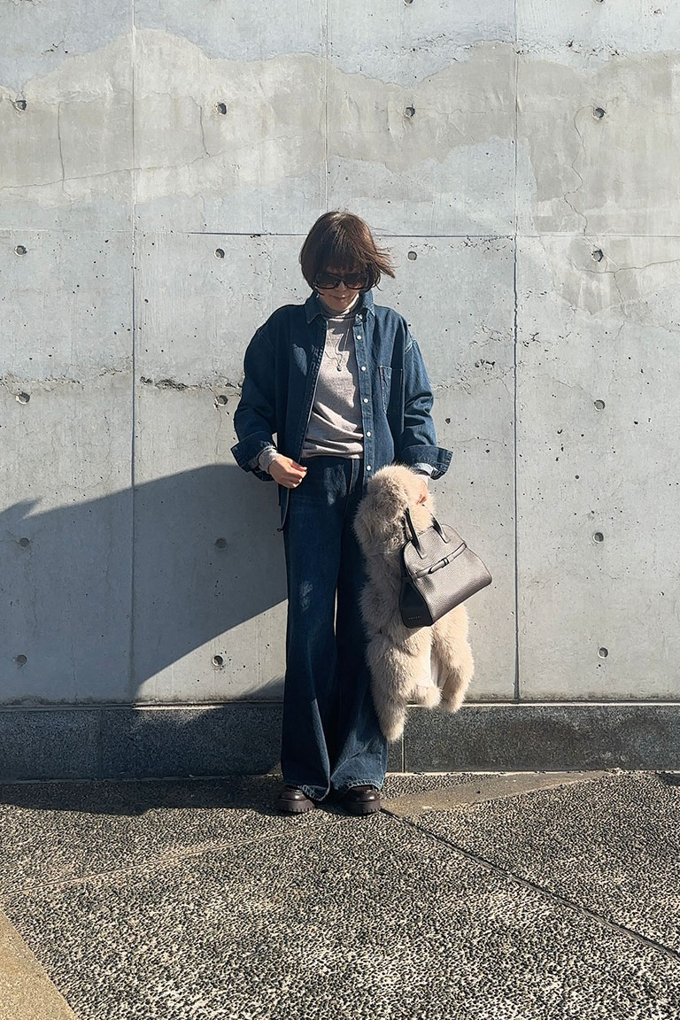 冬のデニムオンデニム4