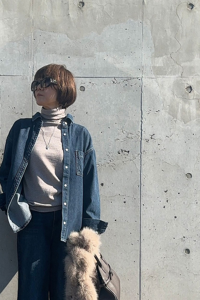 冬のデニムオンデニム7