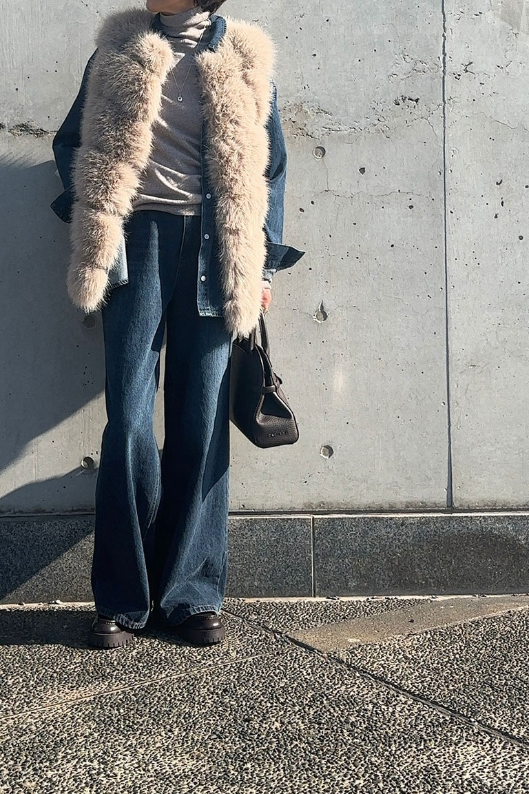 冬のデニムオンデニム8