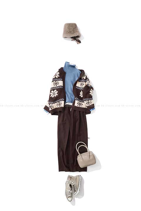 ブラウン×アイボリーと、+冬のブルー