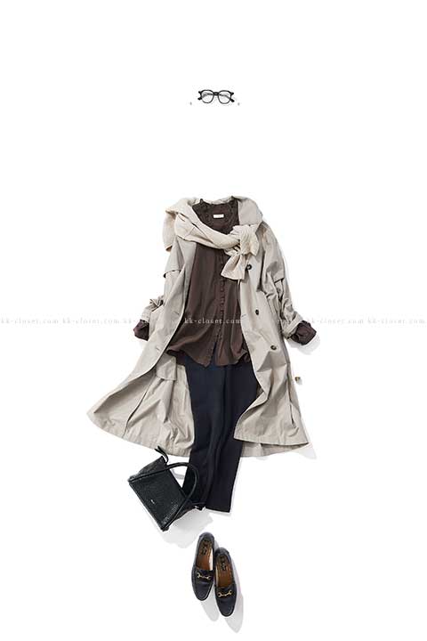 ほんのり甘いトレンチの着こなし