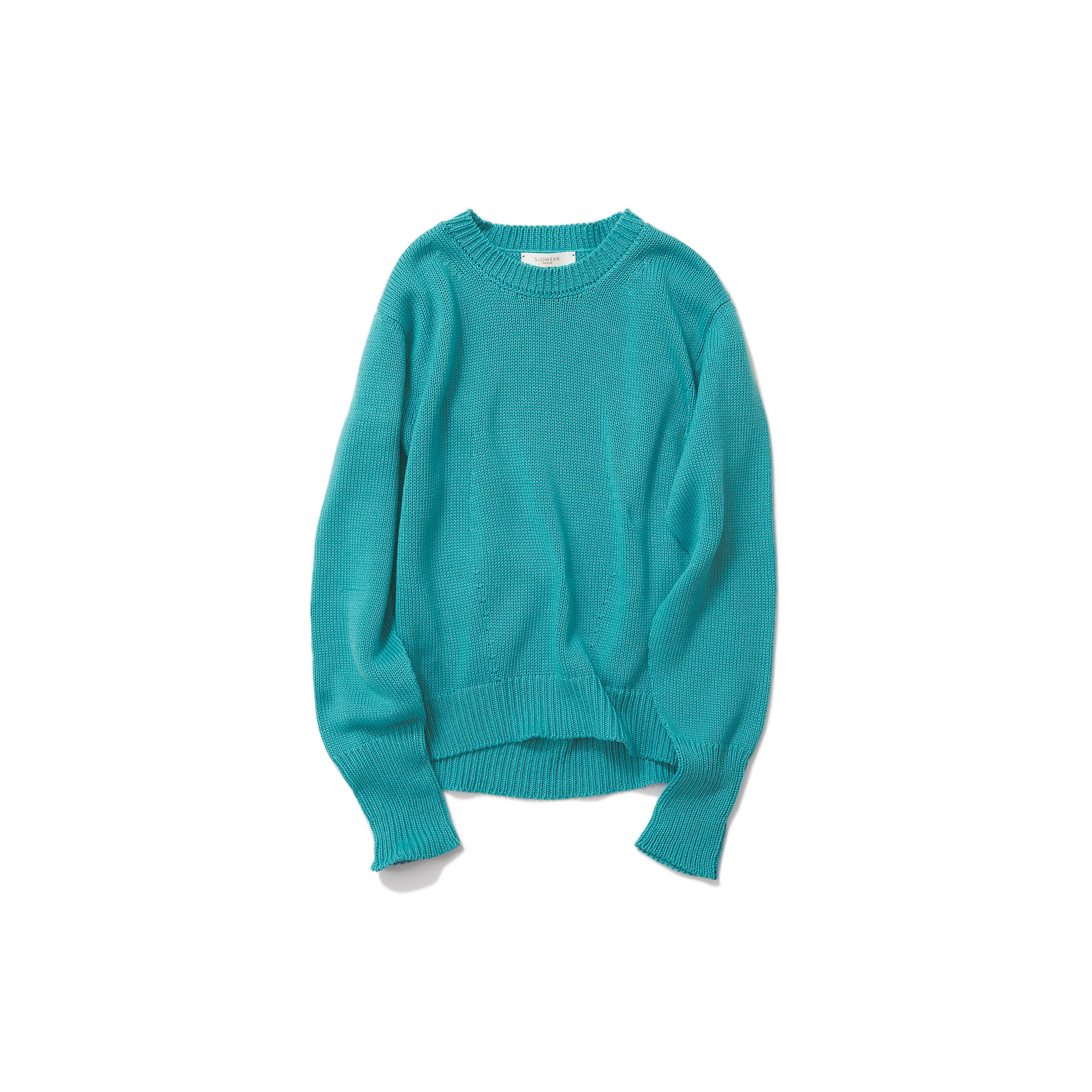 Ocean colored cotton knit sweater
