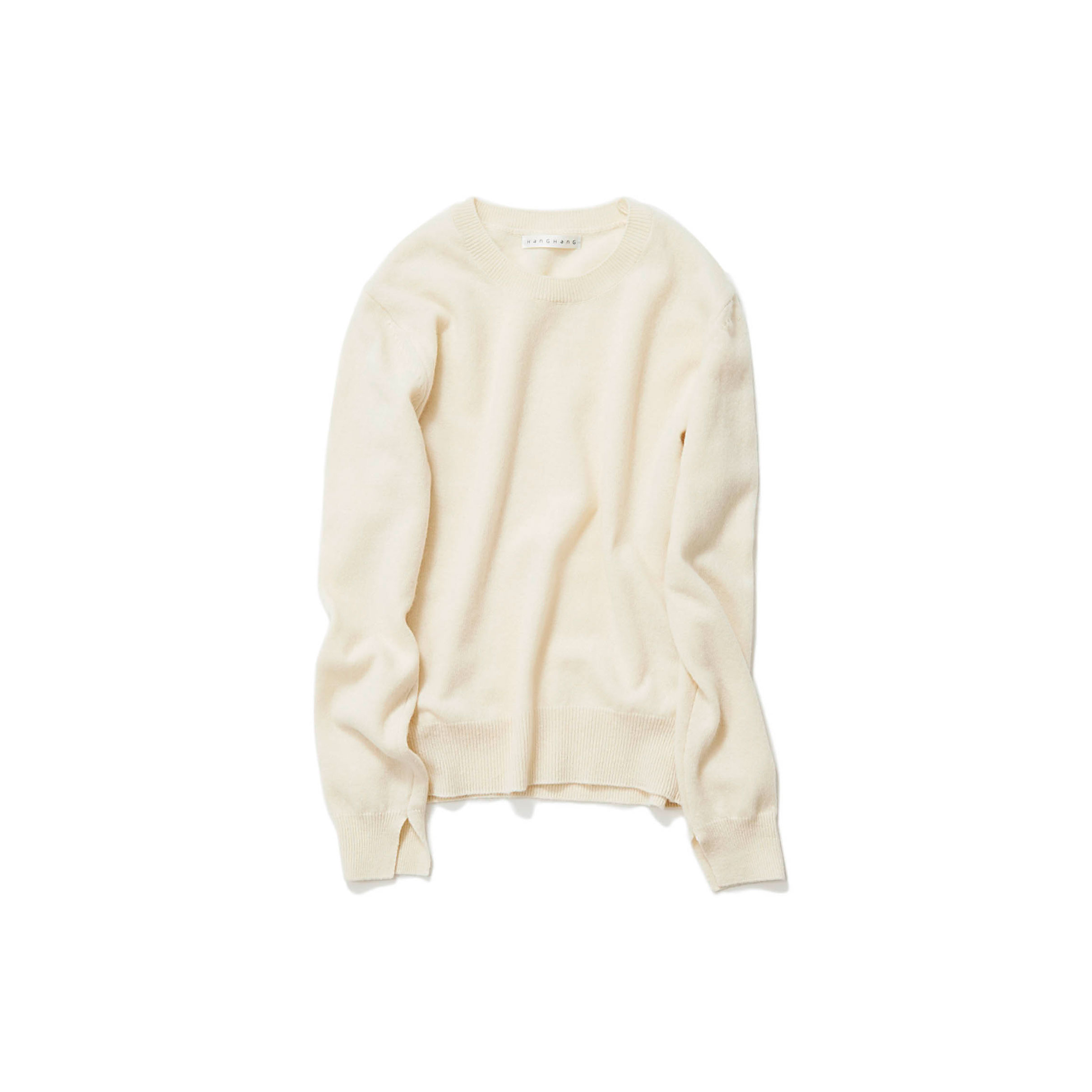 simple ivory crew knit