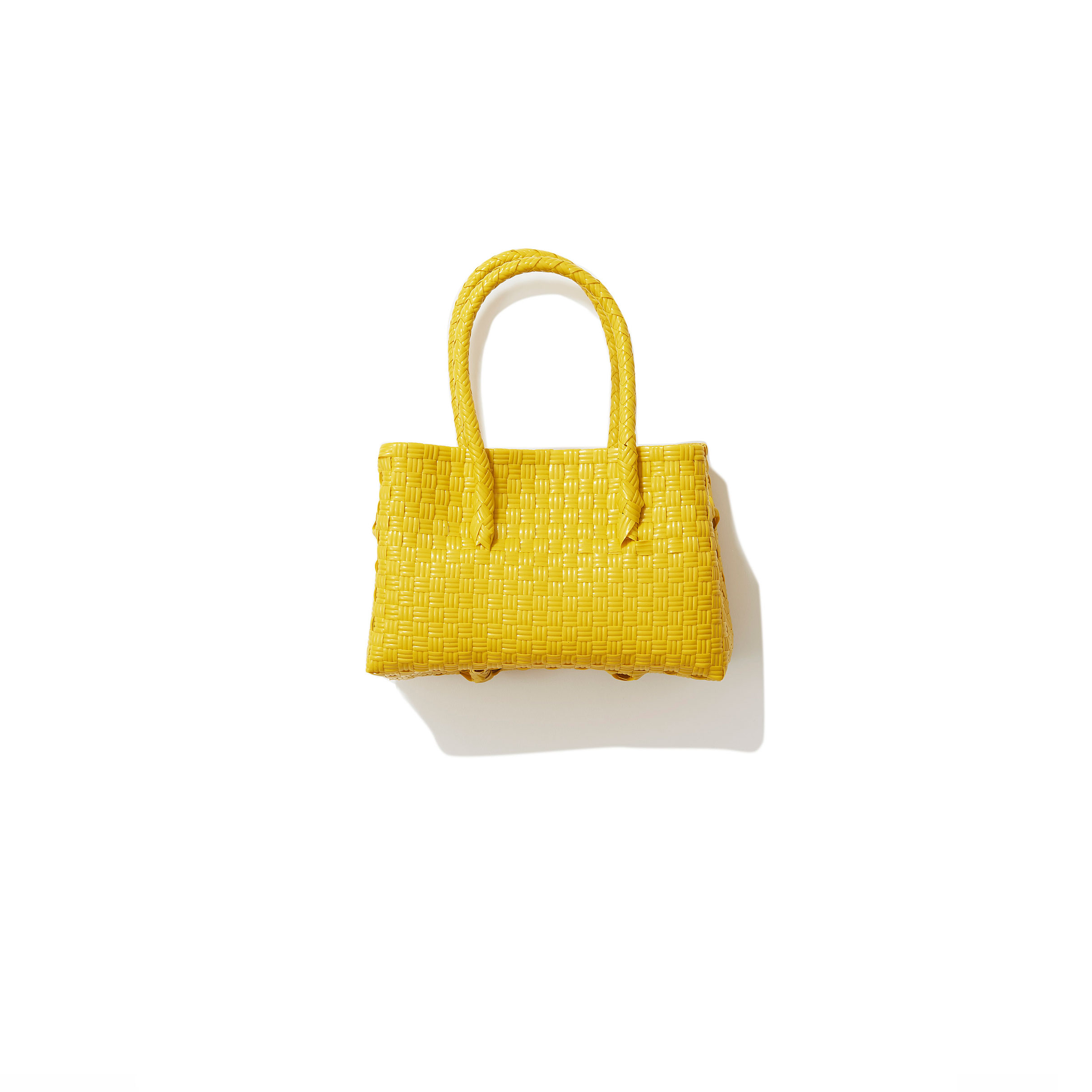 recycle plastic mini basket @ yellow