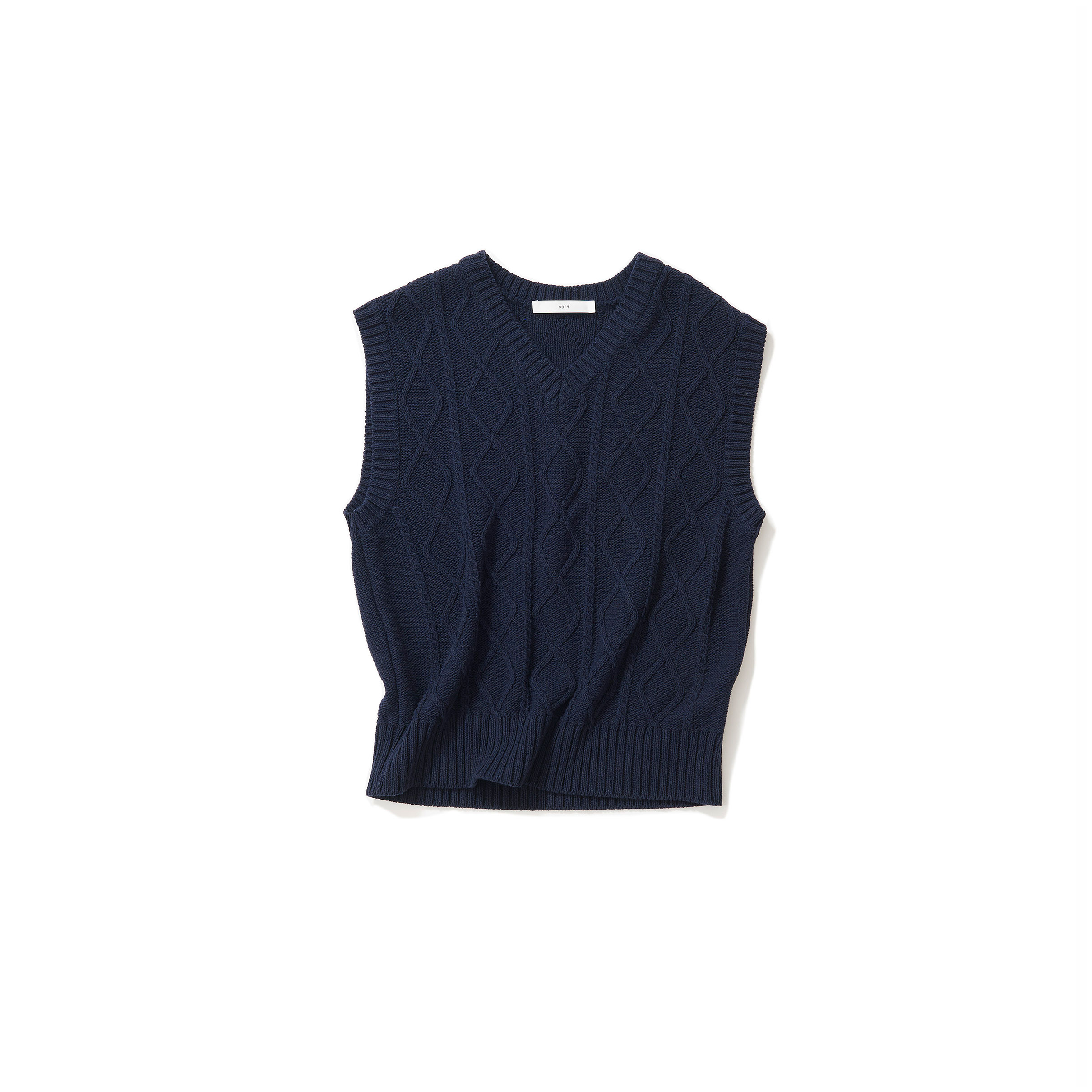 cotton cable knit vest
