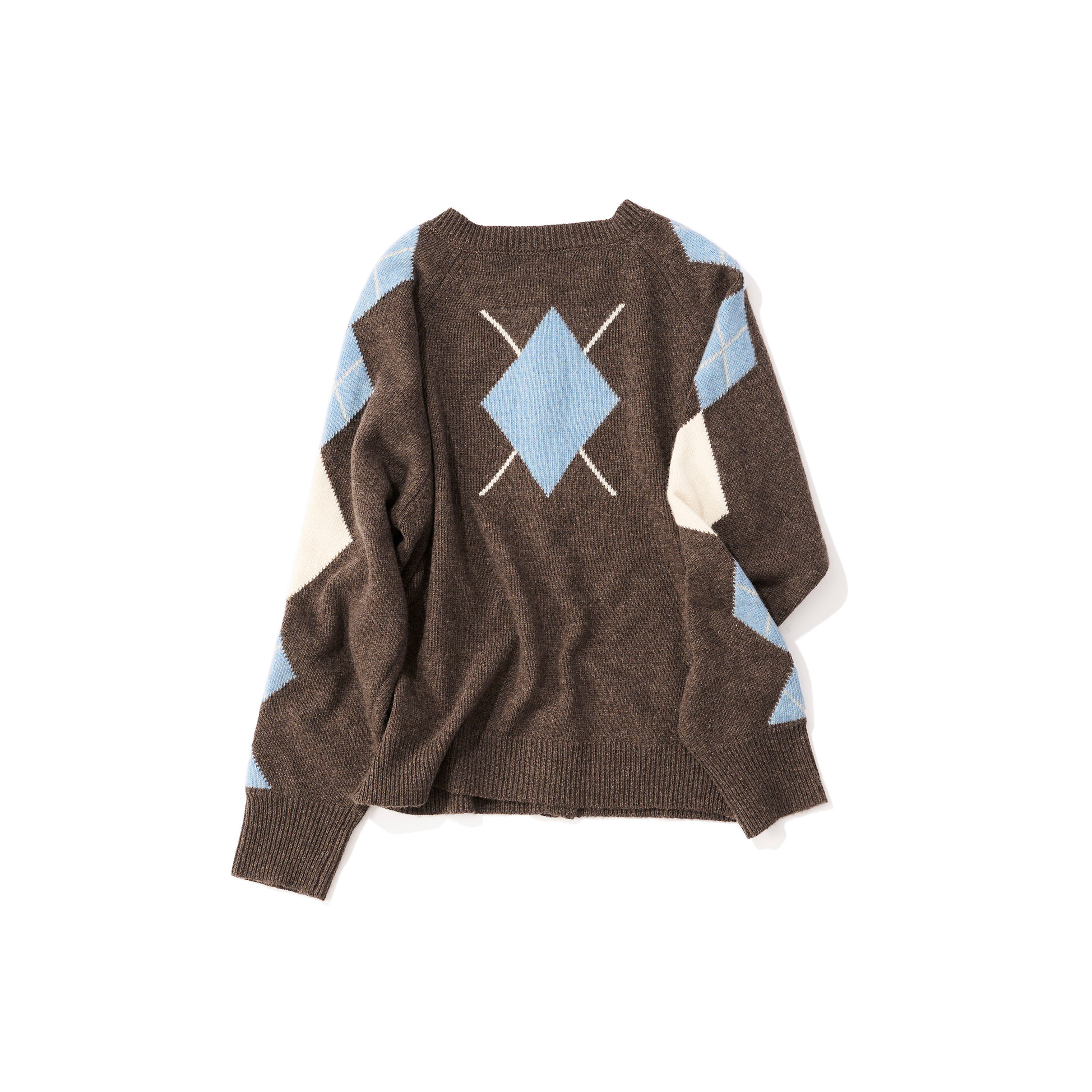 アーガイルカーディガン in brown tone